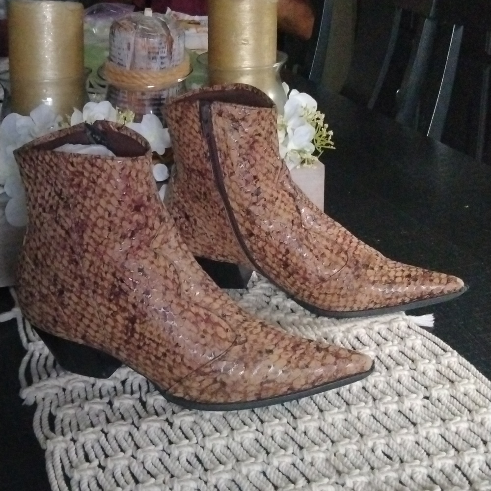 Ankle Booties Snake Prints
